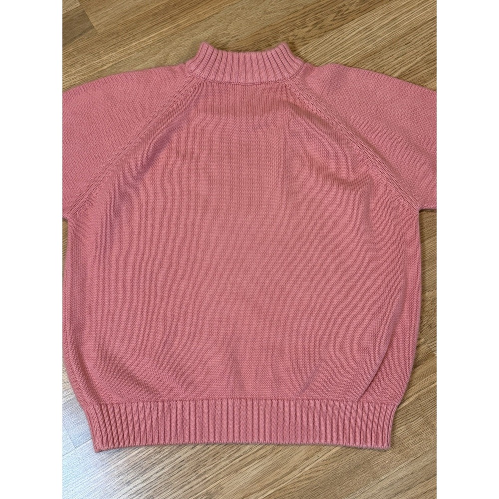 Vintage Lands End Drifter Sweater Women's LG Mock Neck USA 90s Salmon Pink - Picture 7 of 8
